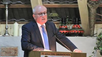 70 Jahre CDU-Stadtverband Oberkochen - Festredner Volker Kauder MdB, Fraktionsvorsitzender der CDU/CSU-Fraktion im Deutschen Bundestag